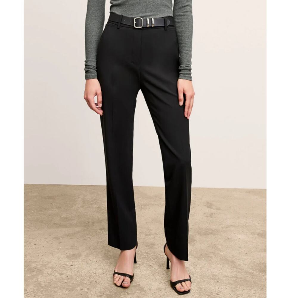 MM. Lafleur Black Washable Wool Twill The Smith Straight Trousers Size 0